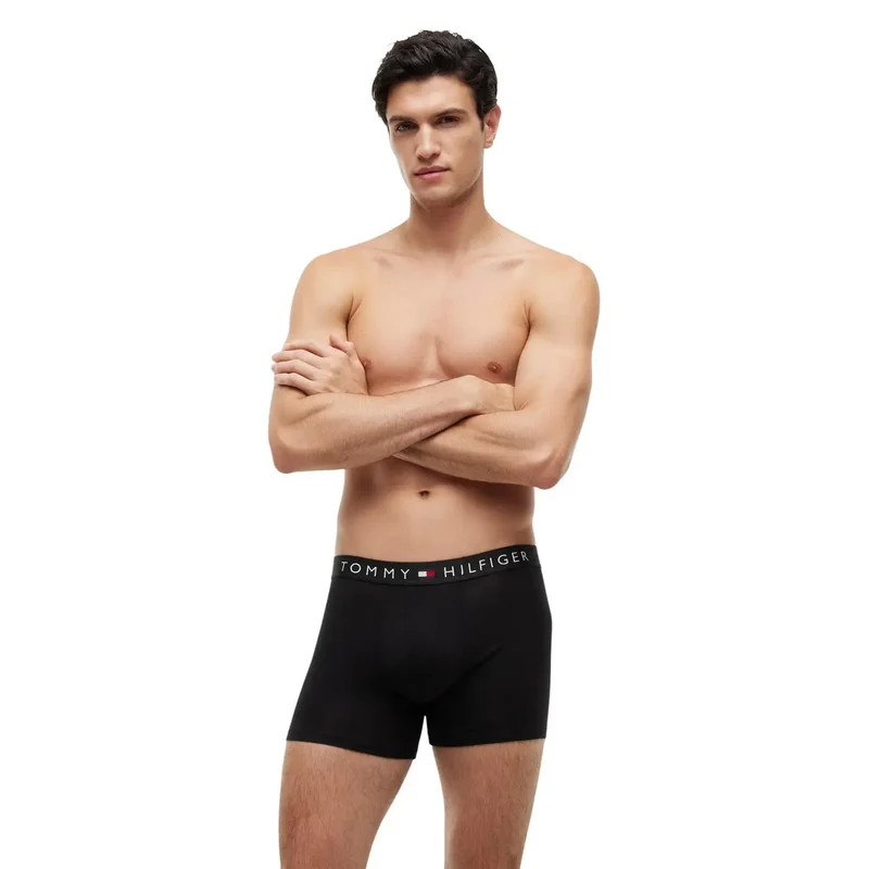 Tommy Hilfiger Herren-Boxershorts, Schwarz, Bio-Baumwolle