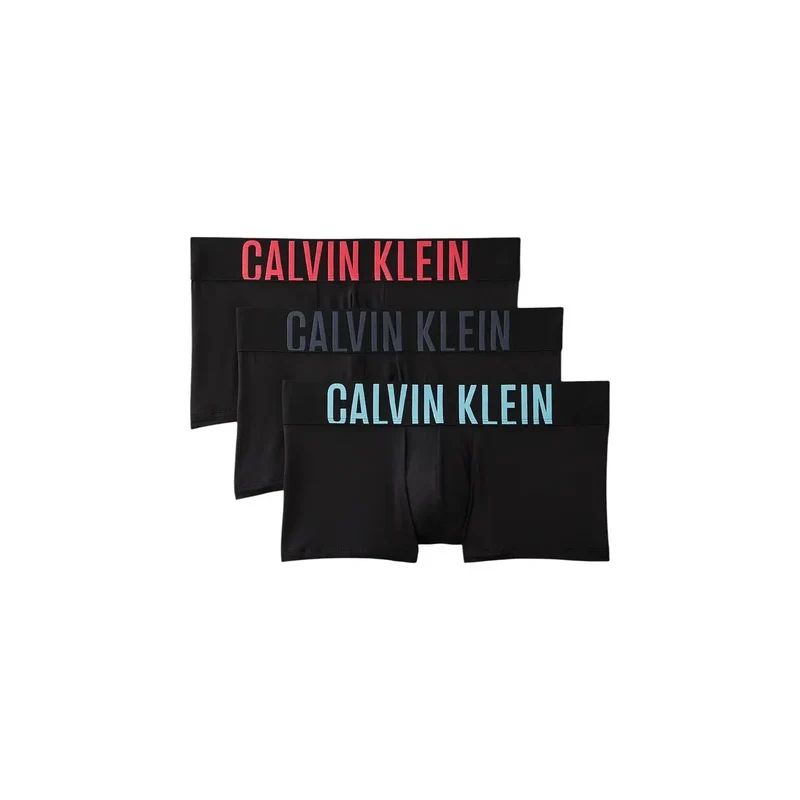 Calvin Klein Herren-Baumwoll-Trunks mit niedrigem Bund, 3er-Pack, Schwarz