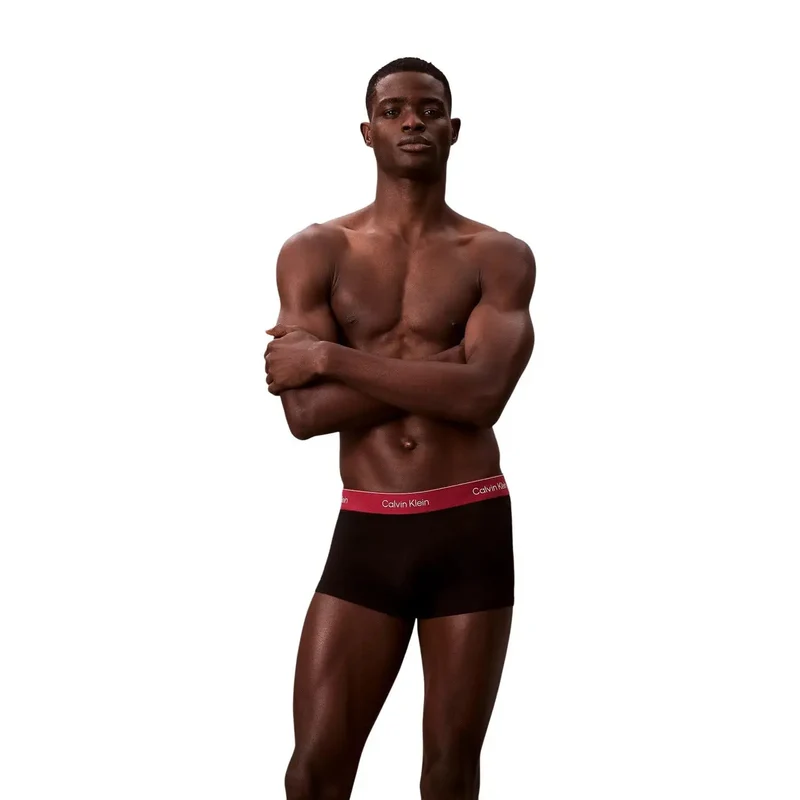 Calvin Klein Herren-Baumwoll-Trunks mit niedrigem Bund, 3er-Pack, Schwarz