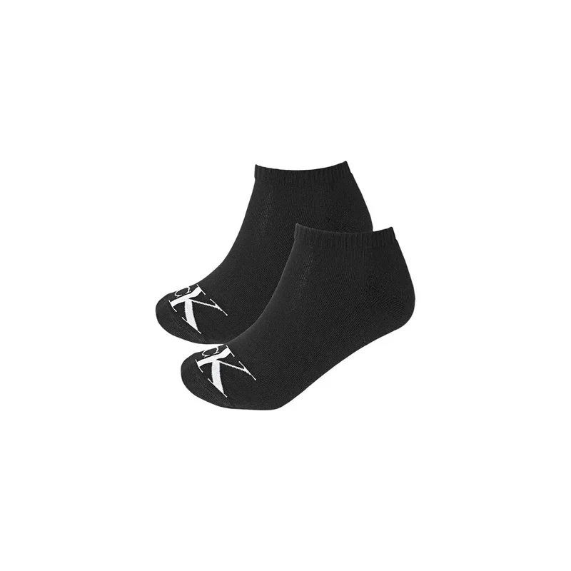 Calvin Klein Herrensocken, schwarz, Baumwolle, Monogramm, 2er-Pack
