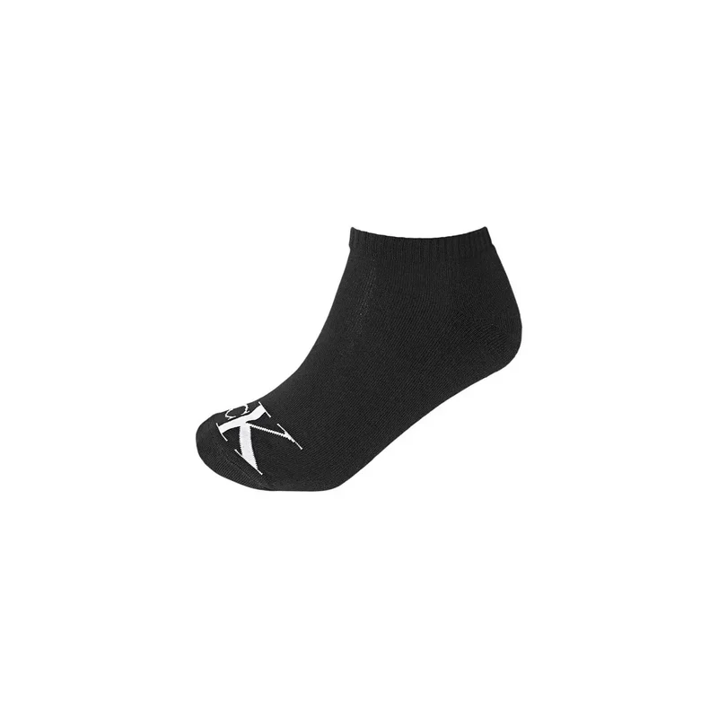 Calvin Klein Herrensocken, schwarz, Baumwolle, Monogramm, 2er-Pack