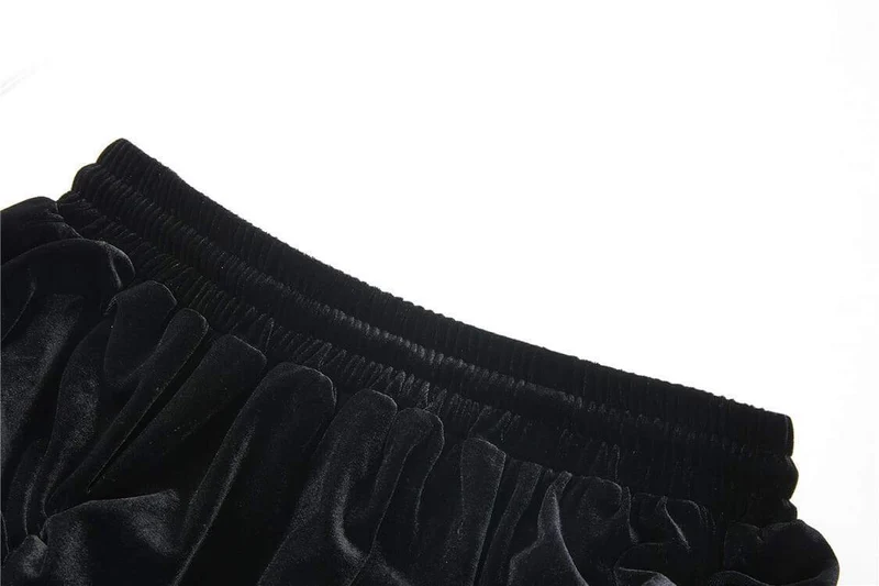 Damen Vintage Layered Lace & Velour Rock