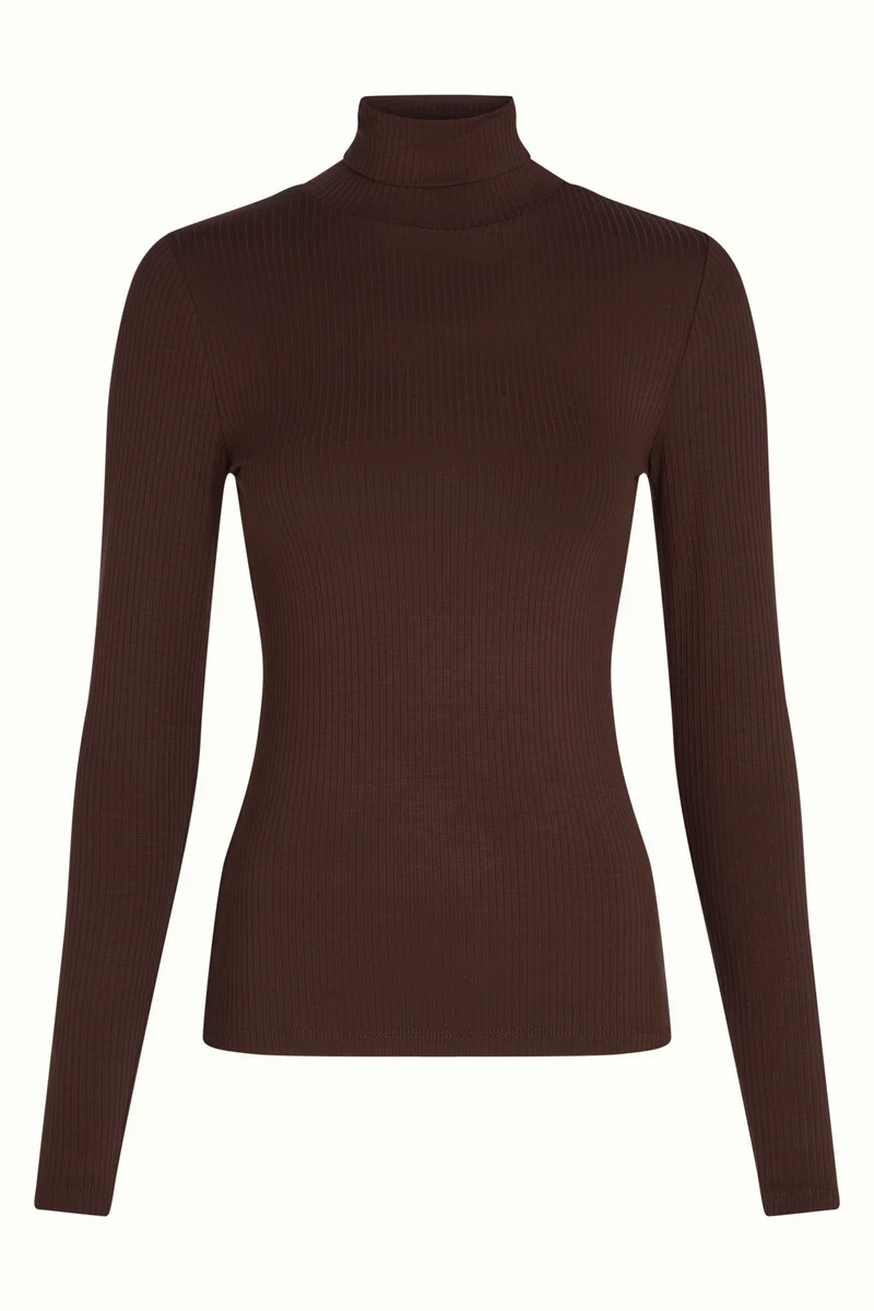 Rollneck Top Uni Rib