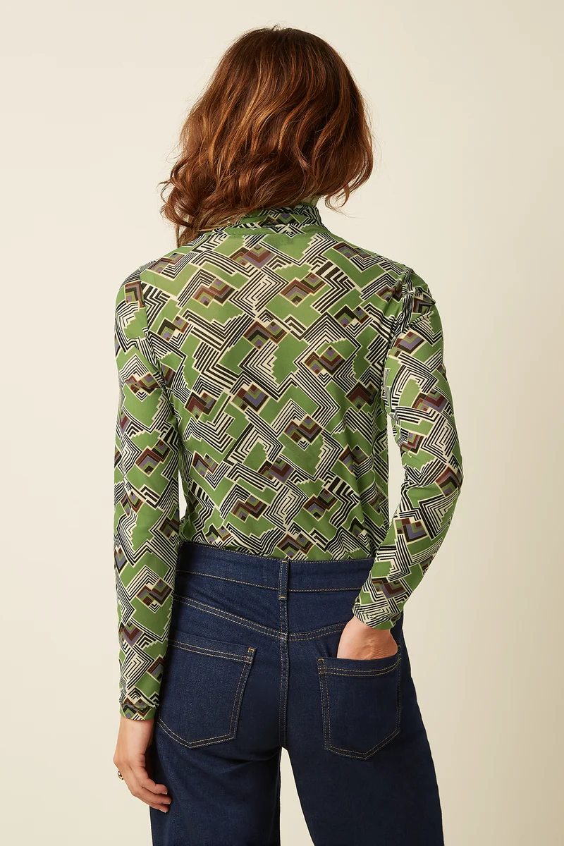 Rollneck Top Leia Mesh
