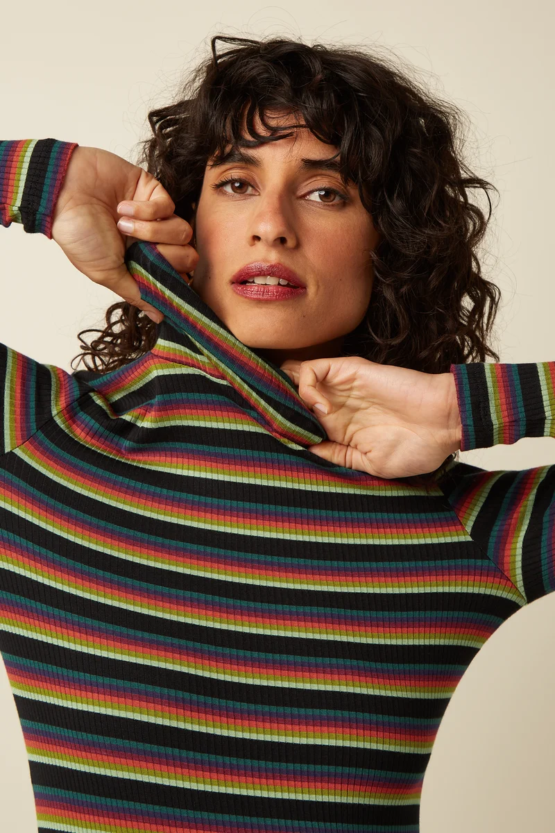 Rollneck Top Lottie Stripe