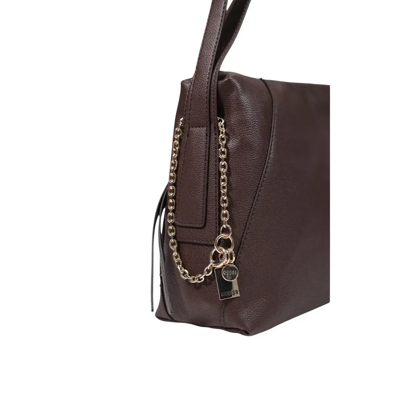 Guess Damenhandtasche aus braunem Polyurethan, 43 x 23 x 12 cm