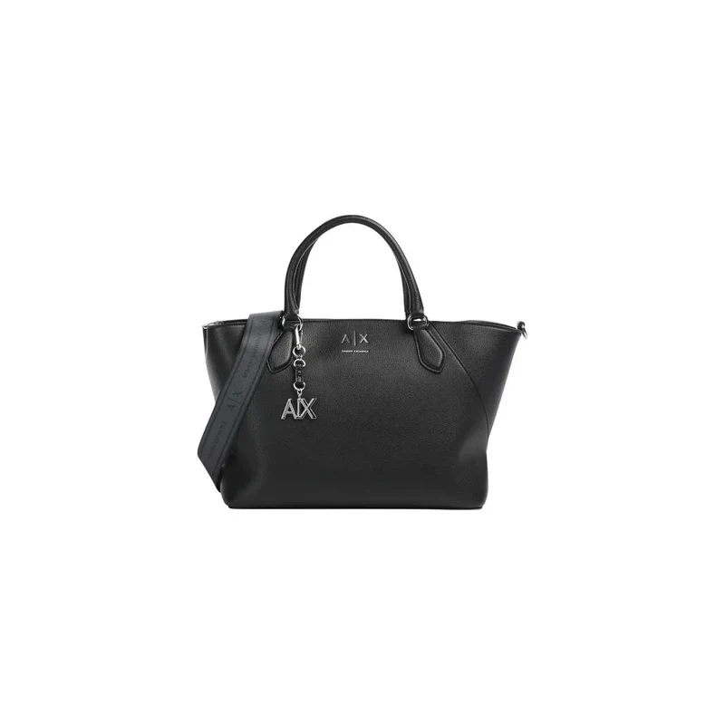 Armani Exchange Schwarze Damen-Schultertasche aus Polyurethan