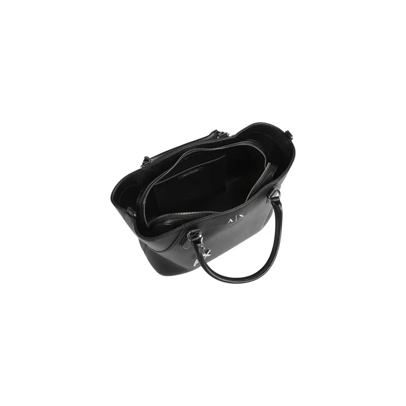Armani Exchange Schwarze Damen-Schultertasche aus Polyurethan
