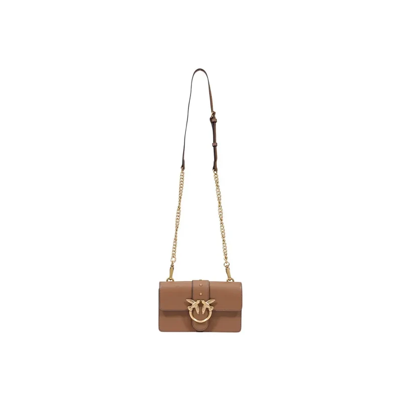 Pinko Beige Polyurethan-Umhängetasche für Damen, 21 cm