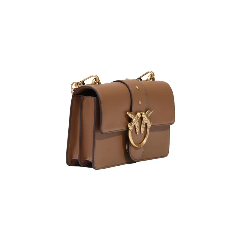 Pinko Beige Polyurethan-Umhängetasche für Damen, 21 cm