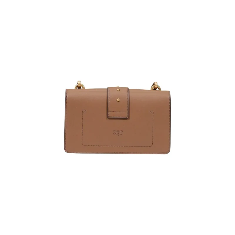Pinko Beige Polyurethan-Umhängetasche für Damen, 21 cm