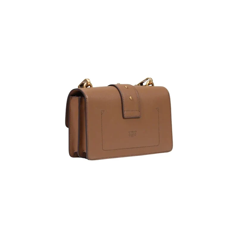 Pinko Beige Polyurethan-Umhängetasche für Damen, 21 cm