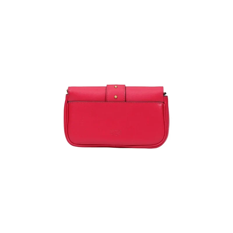 Pinko Rote Damen-Umhängetasche aus Leder, 20 cm