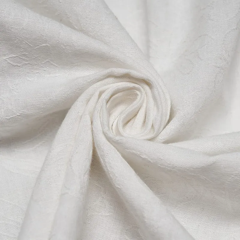 Gothic-Jacquard-Herrenhemd mit Bischofsärmeln und abnehmbarer Krawatte, weiß