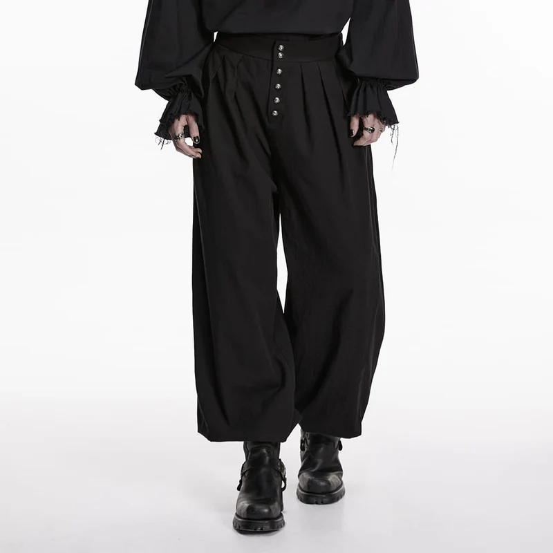 Gothic-Herrenhose mit Raffungen und schmal zulaufendem Bein