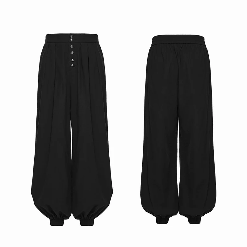 Gothic-Herrenhose mit Raffungen und schmal zulaufendem Bein
