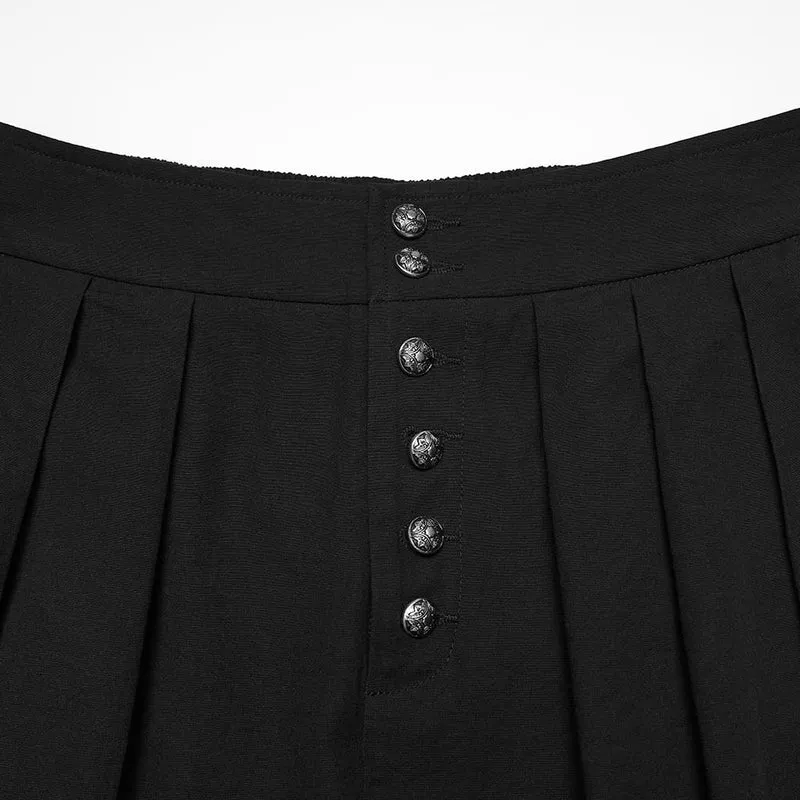 Gothic-Herrenhose mit Raffungen und schmal zulaufendem Bein