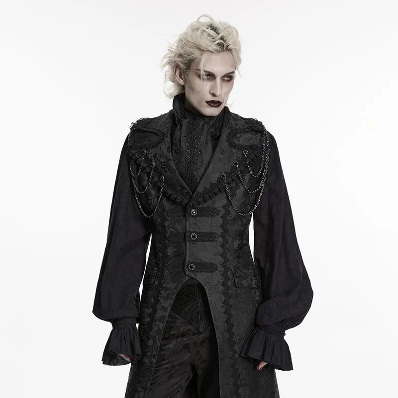 Gothic-Krawatte mit Aufkleber für Herren