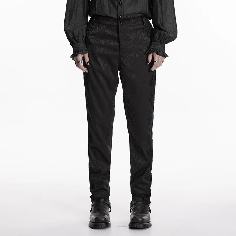 Gothic-Hose für Herren mit floralem Jacquard-Print