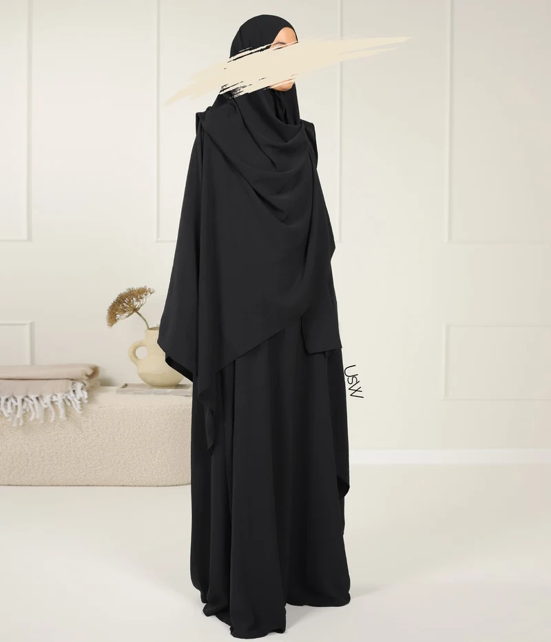 A-Linie PUFF Abaya Jazz – UsW – Schwarz