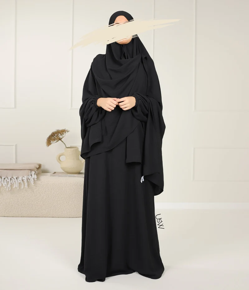 A-Linie PUFF Abaya Jazz – UsW – Schwarz