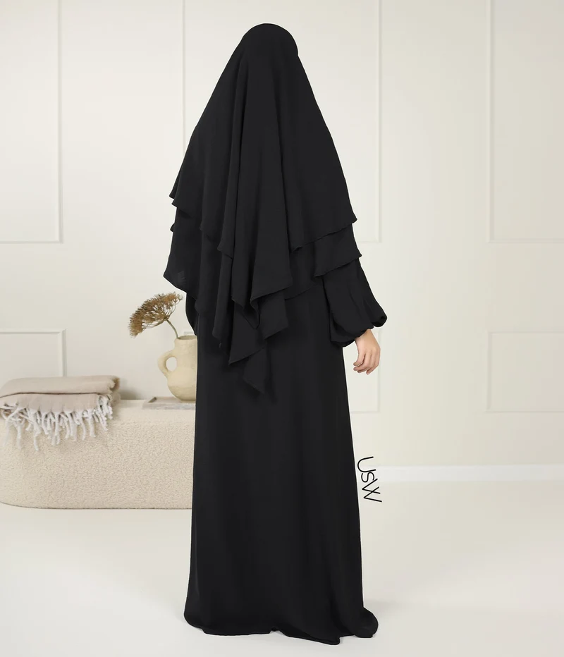 A-Linie PUFF Abaya Jazz – UsW – Schwarz
