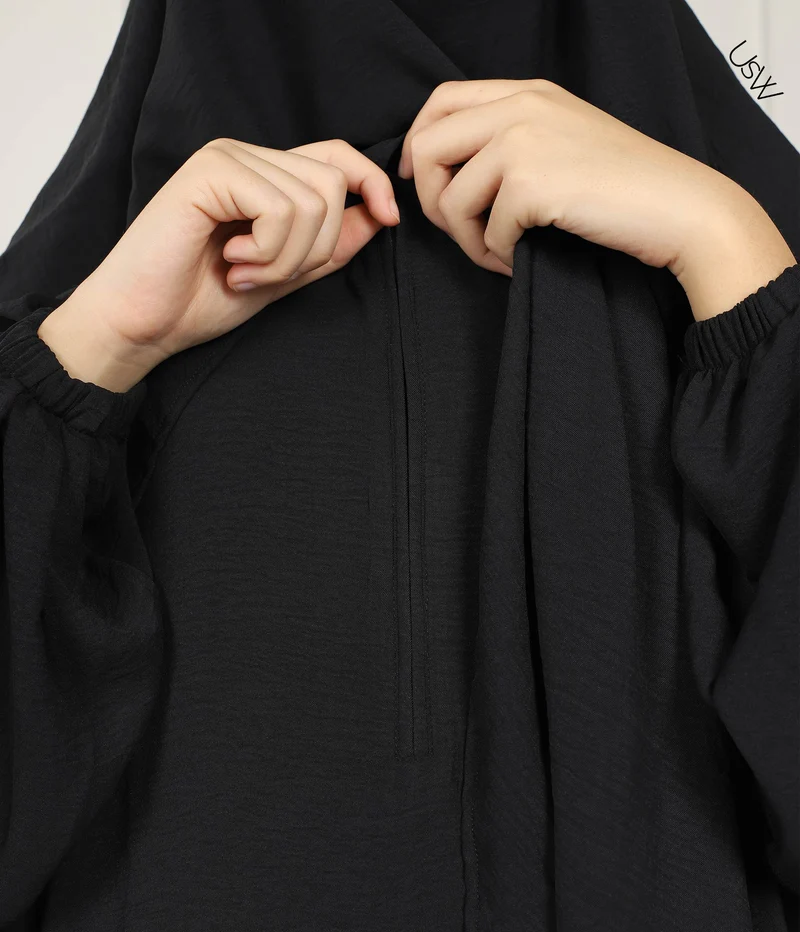 A-Linie PUFF Abaya Jazz – UsW – Schwarz