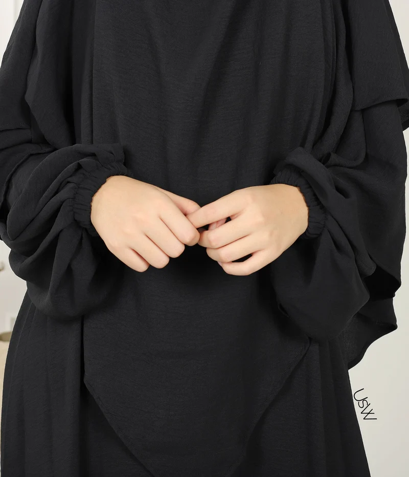 A-Linie PUFF Abaya Jazz – UsW – Schwarz