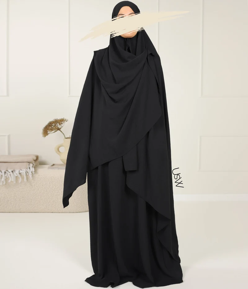 A-Linie PUFF Abaya Jazz – UsW – Schwarz