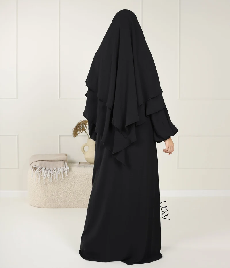 A-Linie PUFF Abaya Jazz – UsW – Schwarz