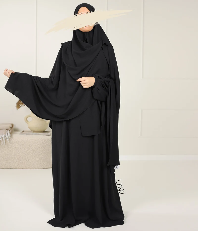 A-Linie PUFF Abaya Jazz – UsW – Schwarz