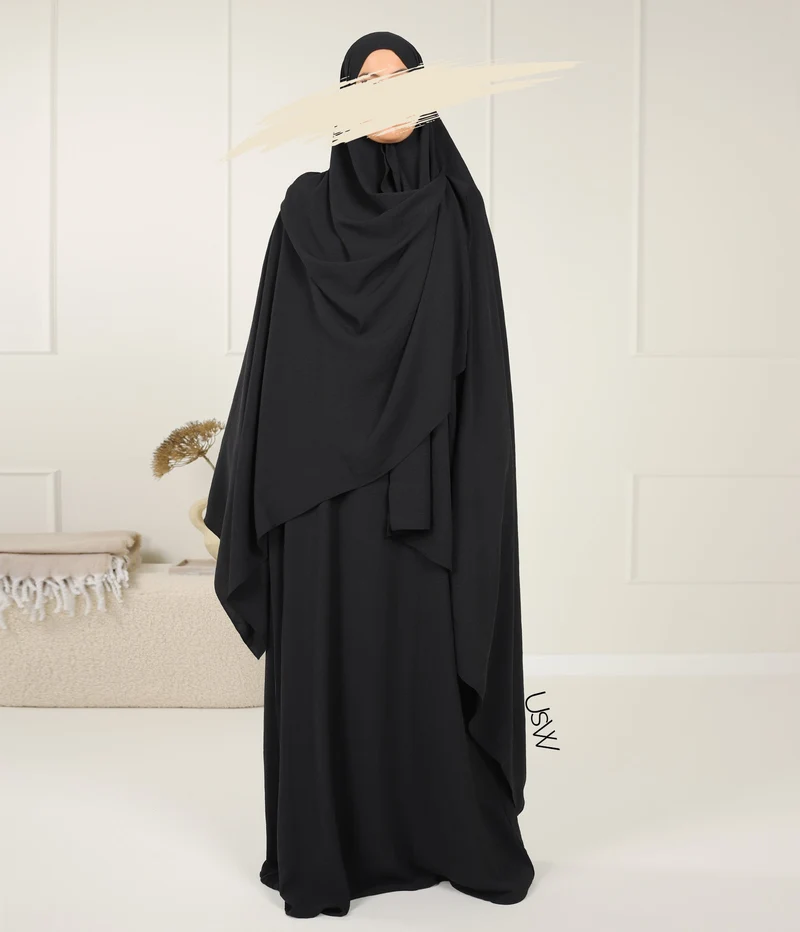 A-Linie PUFF Abaya Jazz – UsW – Schwarz
