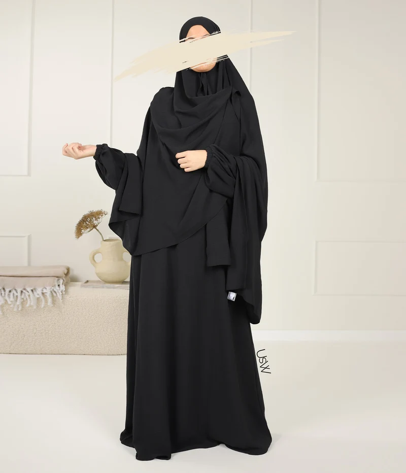 A-Linie PUFF Abaya Jazz – UsW – Schwarz