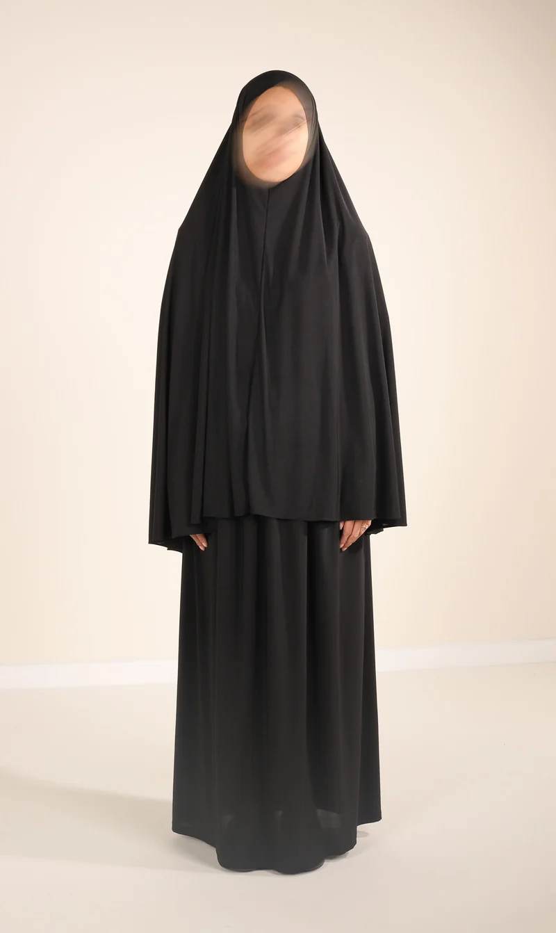 Premium Jersey Hip Khimar + Rock - Schwarz