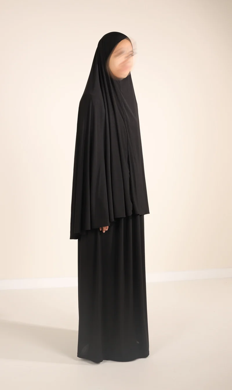 Premium Jersey Hip Khimar + Rock - Schwarz