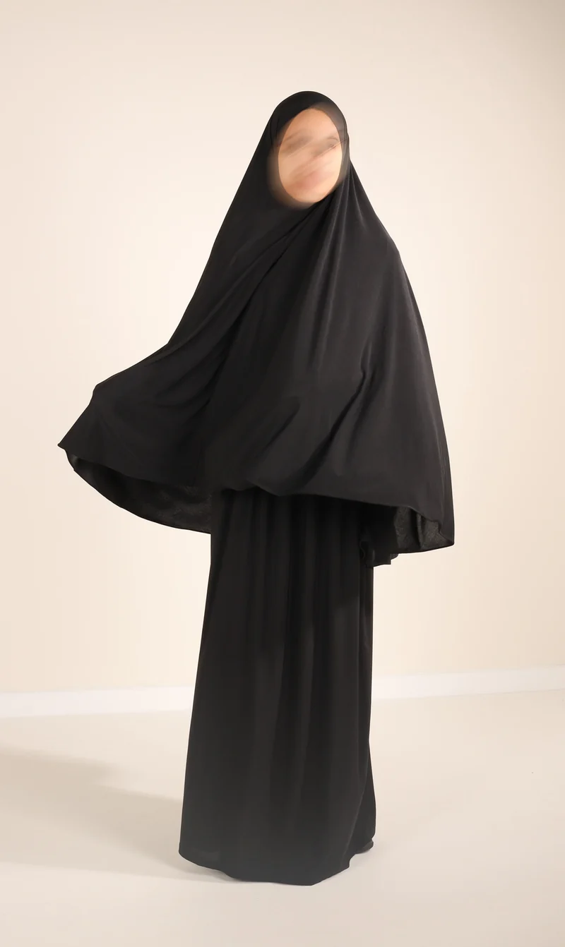 Premium Jersey Hip Khimar + Rock - Schwarz