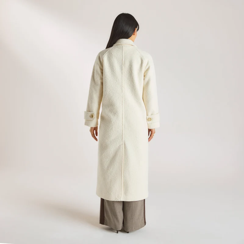 Shearling-Mantel - Crèmefarbe