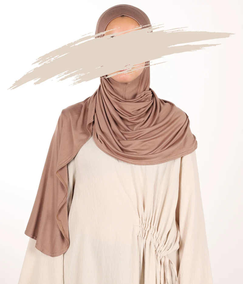 Viskose Instant Hijaab FNR – Warmes Taupe