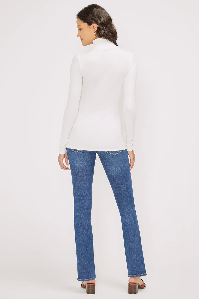Linda Mock Neck Long Sleeve | Snow White