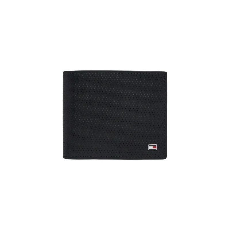 Tommy Hilfiger Herren-Ledergeldbörse, schwarz, 11 x 9 cm