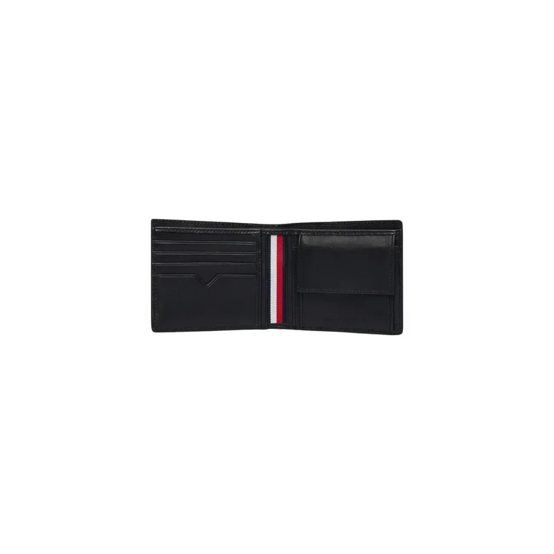 Tommy Hilfiger Herren-Ledergeldbörse, schwarz, 11 x 9 cm