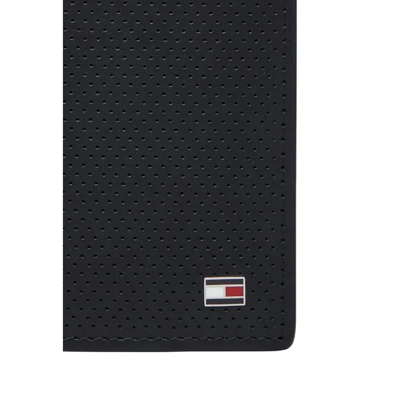 Tommy Hilfiger Herren-Ledergeldbörse, schwarz, 11 x 9 cm