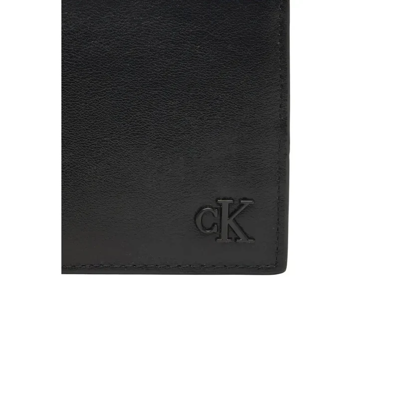 Calvin Klein Herren-Ledergeldbörse, schwarz, 11 x 9 x 2 cm