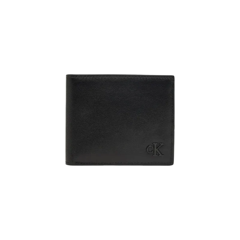 Calvin Klein Herren-Ledergeldbörse, schwarz, 11 x 9 x 2 cm