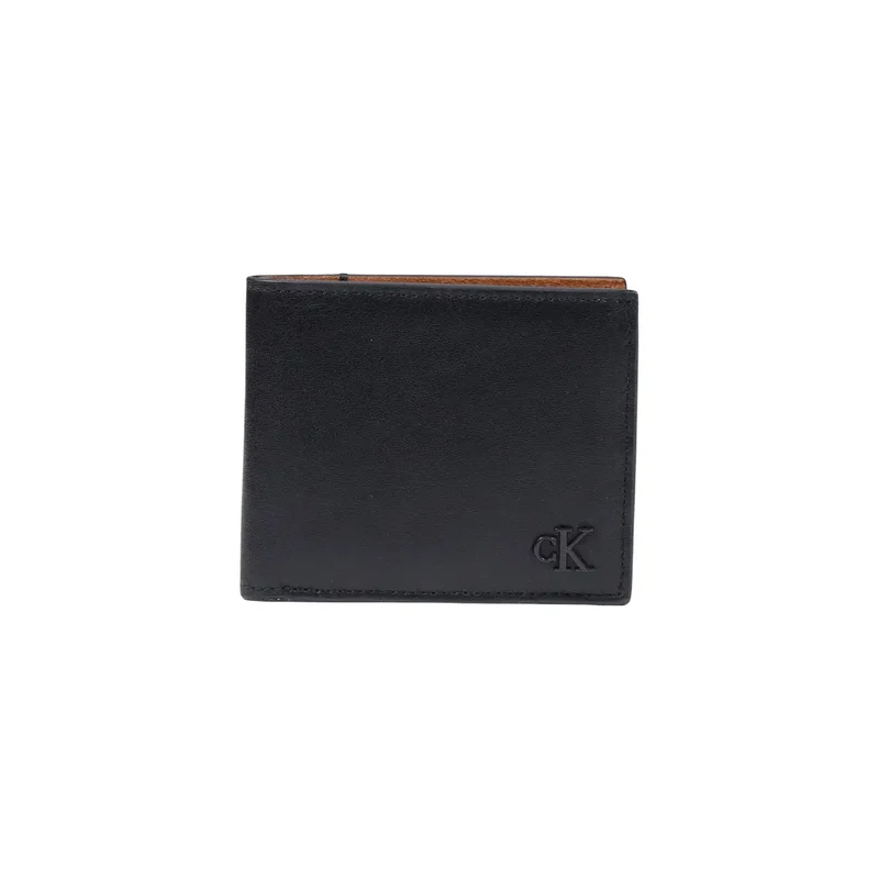 Calvin Klein Herren-Ledergeldbörse, schwarz, 11 x 9,5 cm
