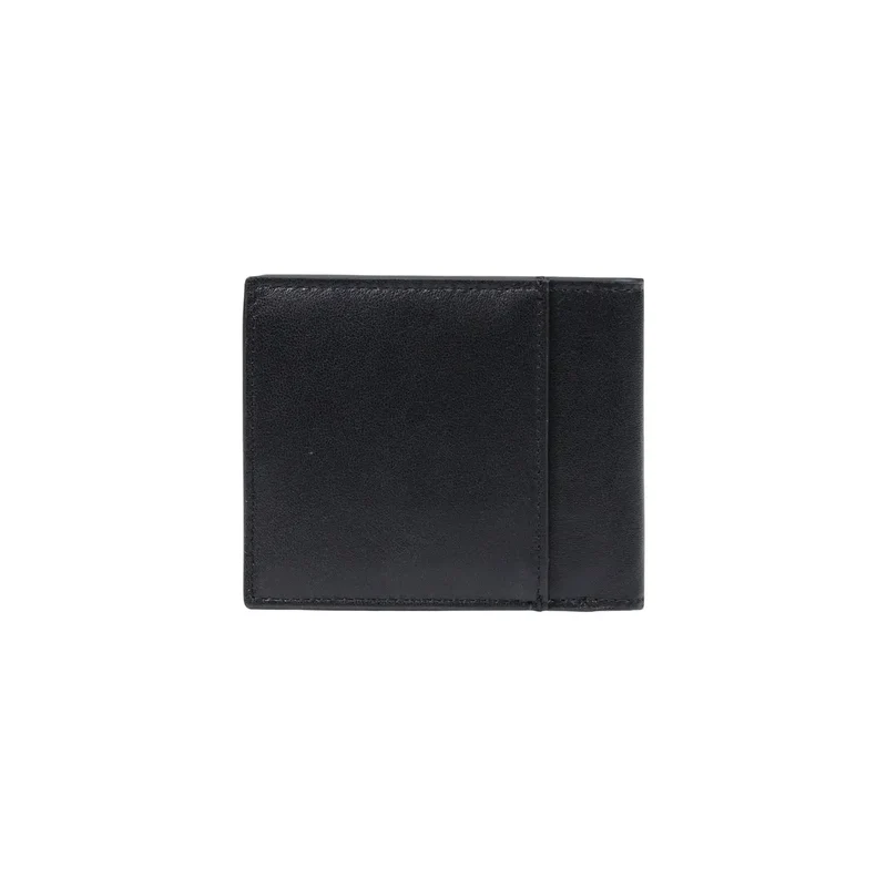 Calvin Klein Herren-Ledergeldbörse, schwarz, 11 x 9,5 cm