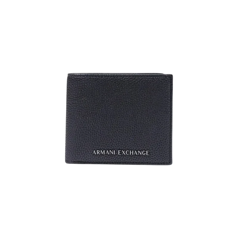 Armani Exchange Schwarze Herren-Geldbörse aus Polyester, 12 x 9 cm