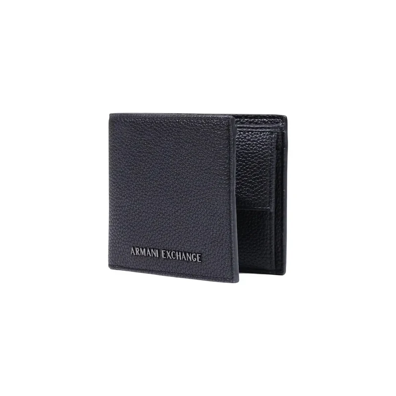 Armani Exchange Schwarze Herren-Geldbörse aus Polyester, 12 x 9 cm
