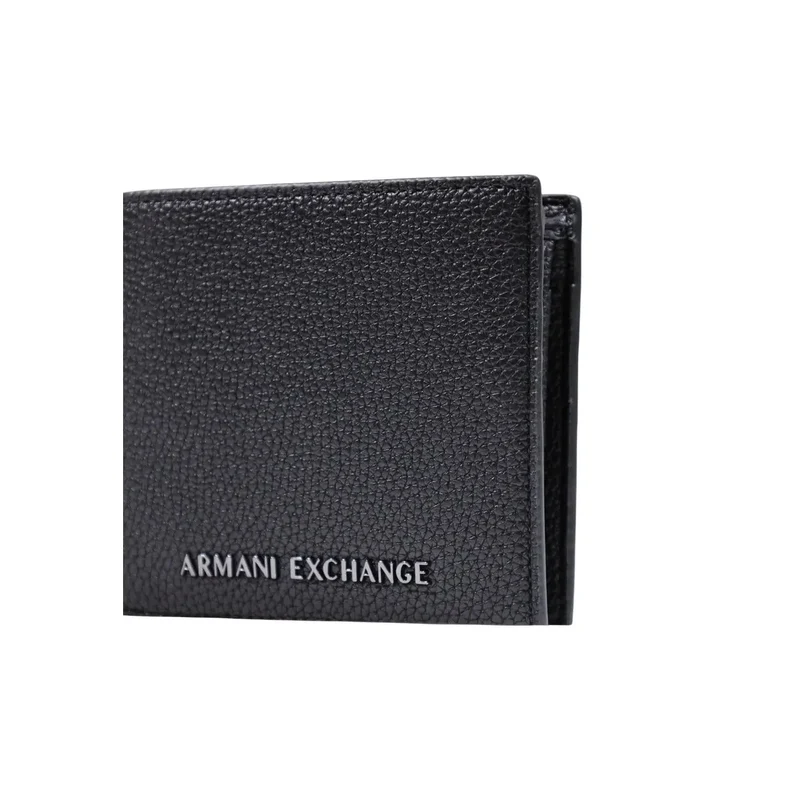 Armani Exchange Schwarze Herren-Geldbörse aus Polyester, 12 x 9 cm
