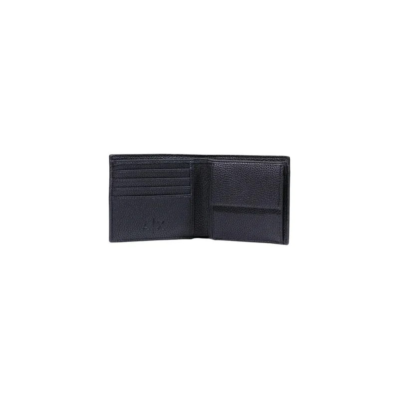 Armani Exchange Schwarze Herren-Geldbörse aus Polyester, 12 x 9 cm